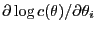 $\partial\log c(\theta)/\partial\theta_i$