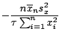 $\displaystyle-\frac{n\overline{x}_ns_x^2}{\tau\sum_{i=1}^nx_i^2}$